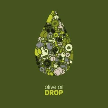 Olive oil drop Stock Illustration