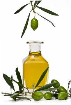 Olive oil dropping. Stock Photos