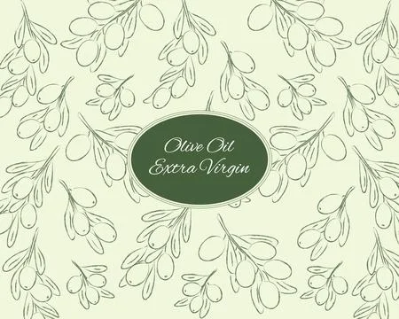 Olive Oil Extra Virgin background Stock Illustration