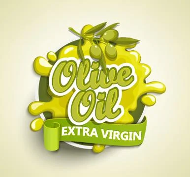 Olive oil extra virgin label. Stock Illustration