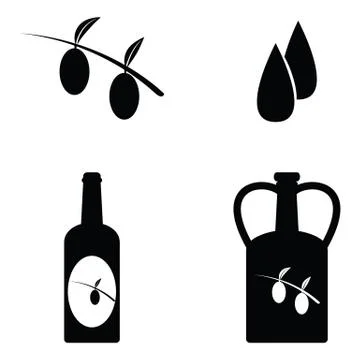 Olive oil icon set Stock Illustration