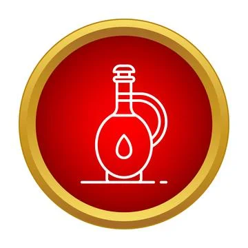 Olive oil jug icon in a flat style Stock Illustration