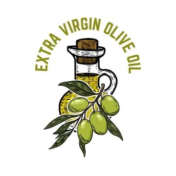 Olive oil label template. Extra virgin olive oil. Design elements for logo, l Stock-Illustration