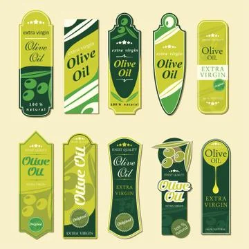 Olive Oil Labels Stock Illustration