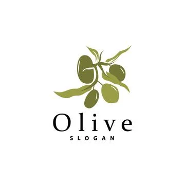 Olive Oil Logo, Olive Leaf Plant Herbal Garden Vector, Simple Elegant Luxur.. Illustrazione stock