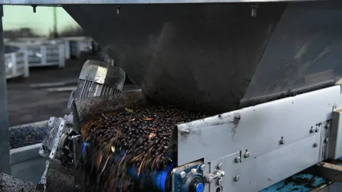 Olive Oil mill industry ,extraction machine process, Puglia, Italy Stock Footage 140216636