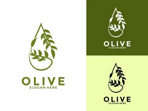 Olive Oil Modern Logo Vector Illustration, Premium Olive Oil logo Design Te.. Stock Illustration