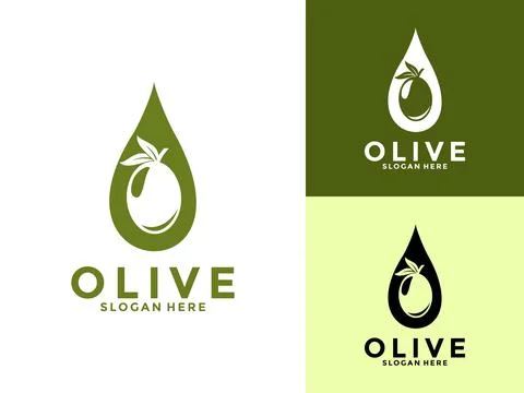 Olive Oil Modern Logo Vector Illustration, Premium Olive Oil logo Design Te.. Stock Illustration
