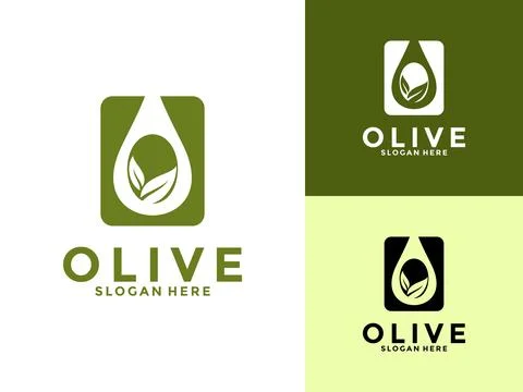 Olive Oil Modern Logo Vector Illustration, Premium Olive Oil logo Design Te.. Stock Illustration