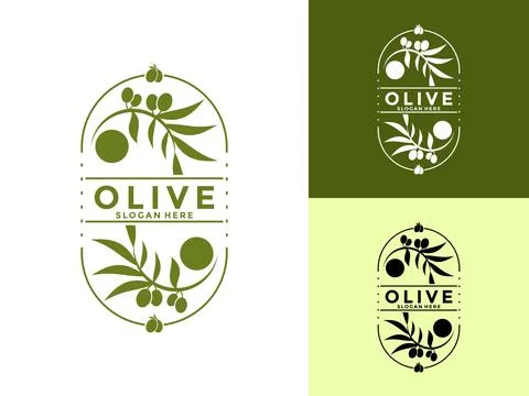 Olive Oil Modern Logo Vector Illustration, Premium Olive Oil logo Design Te.. Stock Illustration
