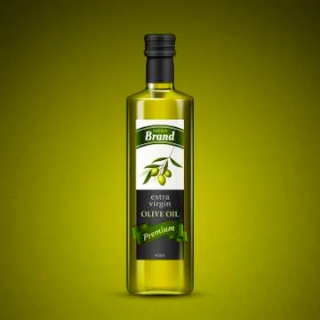 Olive oil package design Stock Illustration