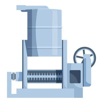Olive oil processing machine extracting fresh oil, showcasing modern equipmen Stock Illustration