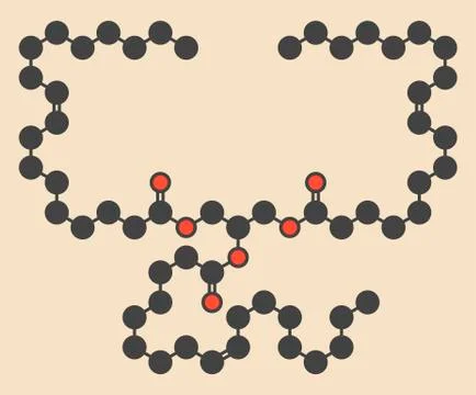 Olive oil triglyceride molecule Illustrazione stock