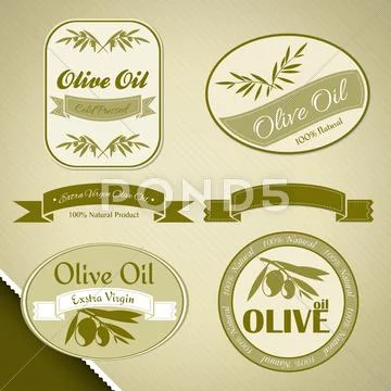 Olive oil vintage labels Stock Illustration