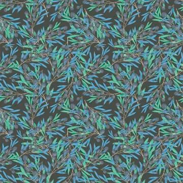 Olive pattern digital clip art watercolor drawing flowers, fabric, textile an Stock Illustration