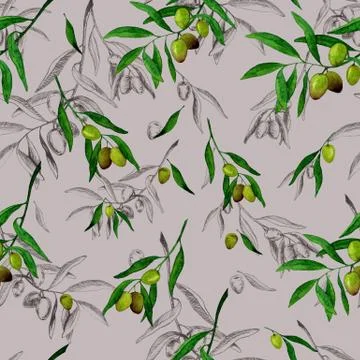 Olive pattern Stock Illustration