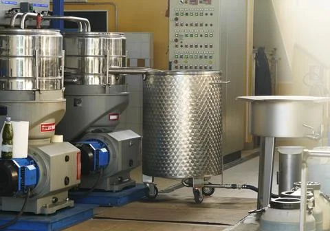 Olive processing line. 库存照片