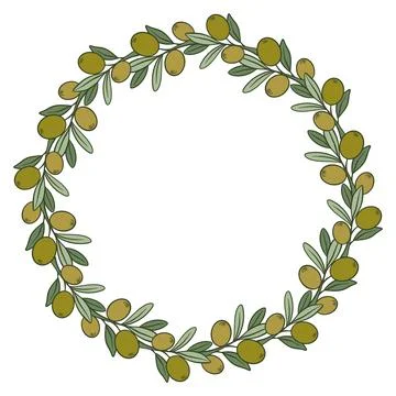 Olive round frame vector graphic Stock Illustration