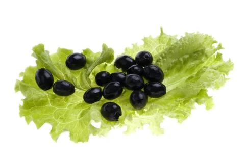 Olive on salad Stock Photos