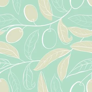 Olive seamless pattern. Stock Illustration