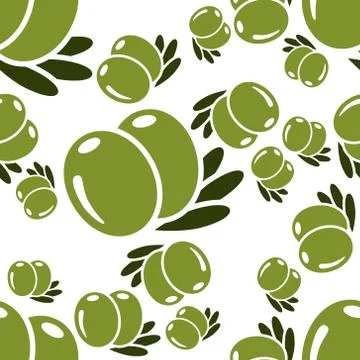 Olive seamless pattern Stock Illustration
