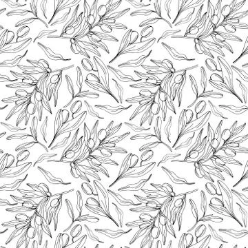 Olive seamless vector pattern Stock Illustration