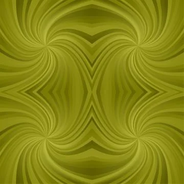 Olive symmetric spiral ray pattern background Stock Illustration
