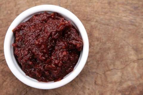 Olive tepenade in dish Stock Photos