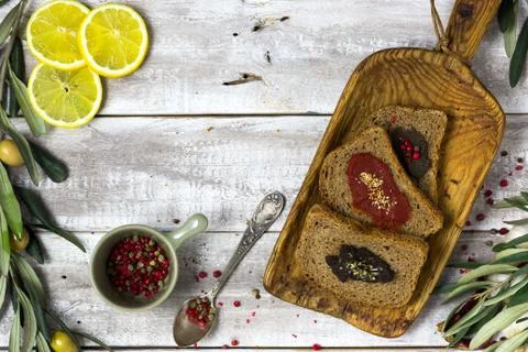 Olive themed background with copy space Stock Photos
