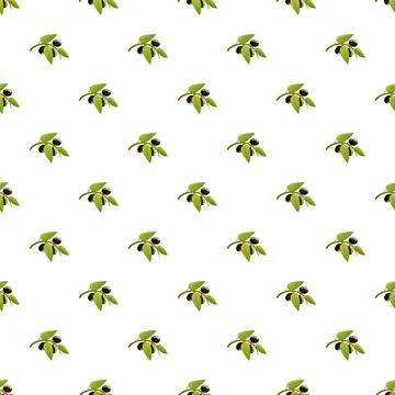 Olive tree branches seamless pattern for food background Stock Illustration
