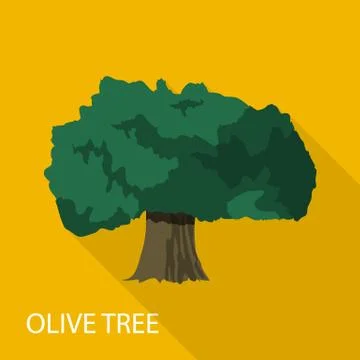 Olive tree icon, flat style Stock Illustration