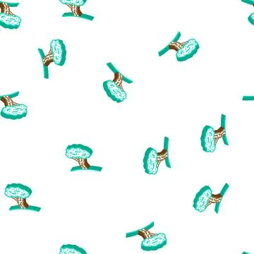 Olive tree isometric icon seamless pattern Stock Illustration