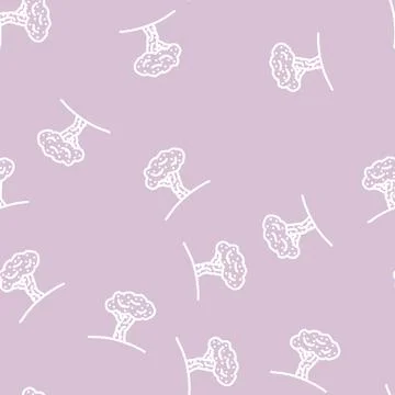 Olive tree line vector seamless pattern Stock Illustration