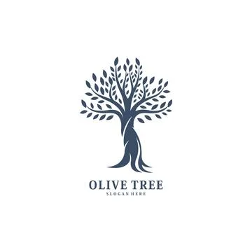 Olive tree logo vector design Stock Illustration