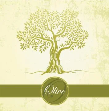 Olive tree. Olive oil. Stock Illustration