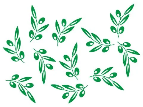 Olive tree pattern. Vector olives background. Olive texture Stock Illustration