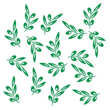 Olive tree pattern. Vector olives background. Olive texture Stock Illustration
