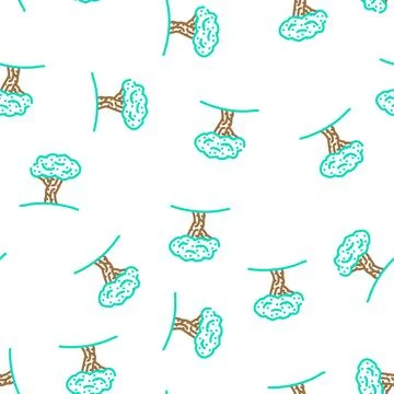 Olive tree vector seamless pattern Stock Illustration