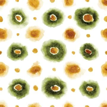 Olive Watercolor Spots Pattern Stock Illustration
