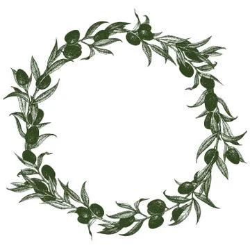 Olive wreath vector Stock Illustration