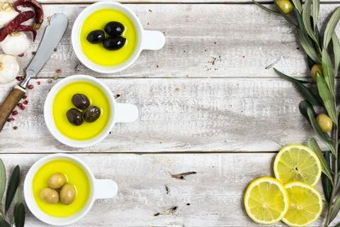 Olives background with copy space Stock Photos