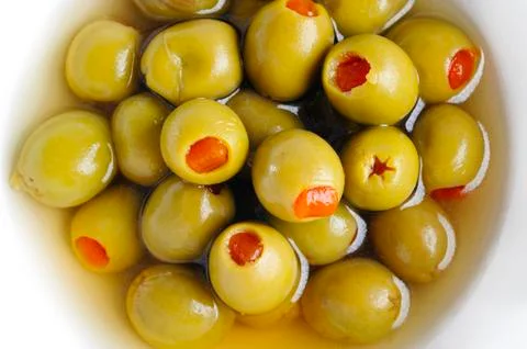 Olives in bowl Stock Photos