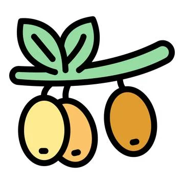 Olives branch icon vector flat Stock Illustration