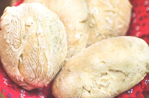 Olives bread loaves closeup Stock Photos