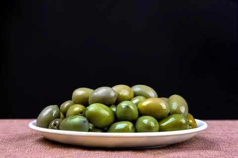 Olives on dish Stock Photos