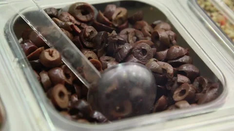 Olives on a food display Stock Footage 41452096