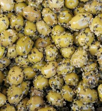 Olives with herbs Stock Photos