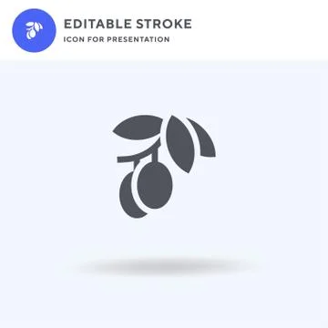 Olives icon vector, filled flat sign, solid pictogram isolated on white, logo Illustrazione stock