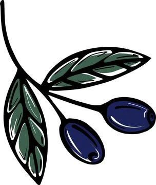 Olives isolated on a white background Stock Illustration