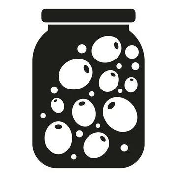 Olives jar icon simple vector. Food pickle Ilustração Stock